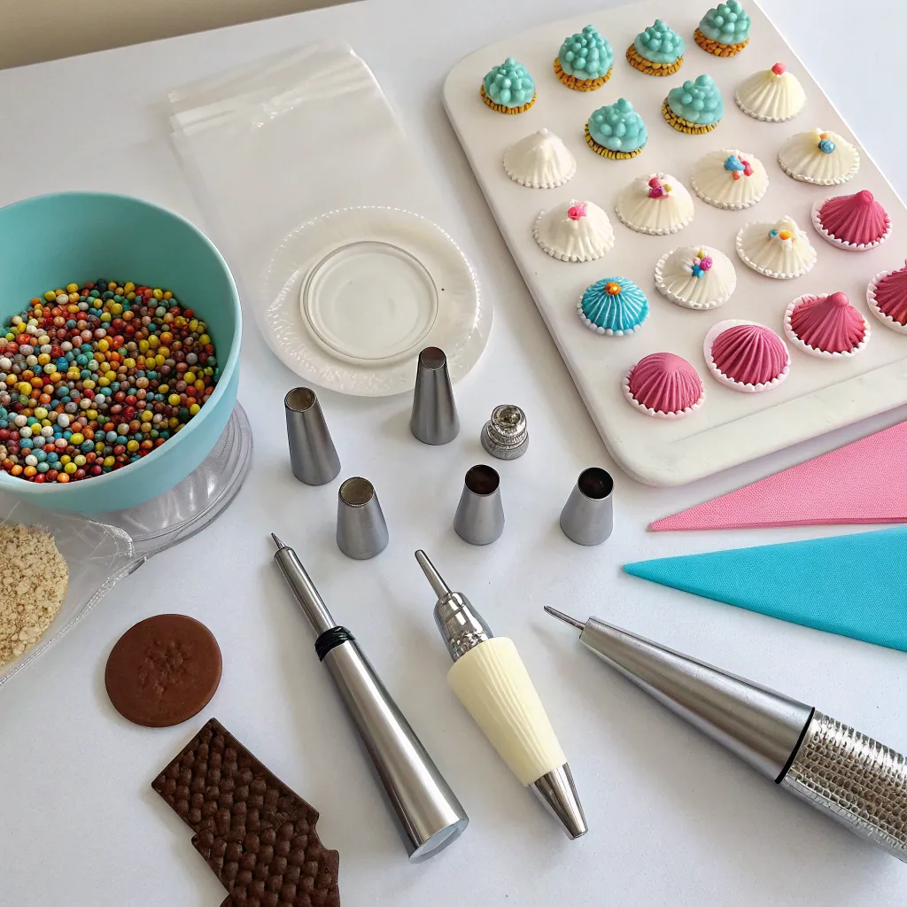 Cake decoration tools on a table
